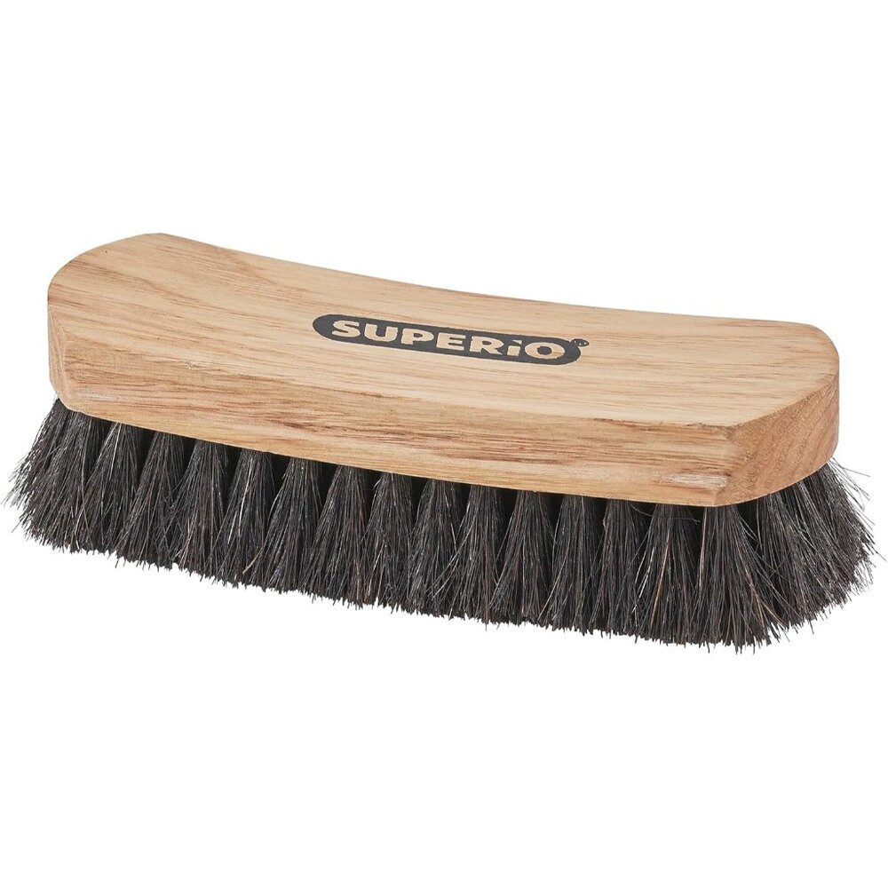 Ergonomic Leather Care Brush - 7-Inch, Soft Bristles for Polishing Shoes & Boots